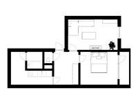 2D černobílý plán bytu